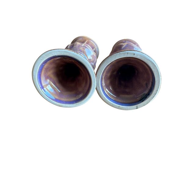 Studio Pottery set of 2 pink purple decorative chalices - Picture 6 of 7